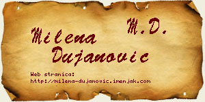 Milena Dujanović vizit kartica